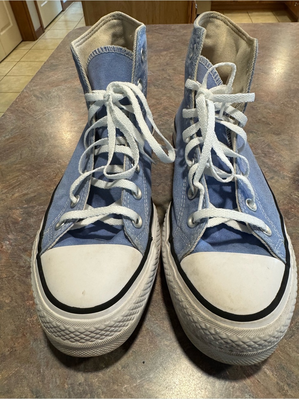 Converse Kids High-Top Sneakers in Light Blue and White